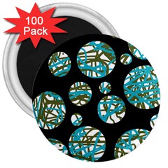 Decorative Blue Abstract Design 3  Magnets (100 Pack) by Valentinaart