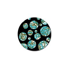 Decorative Blue Abstract Design Golf Ball Marker (4 Pack) by Valentinaart