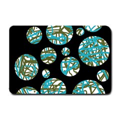 Decorative Blue Abstract Design Small Doormat  by Valentinaart