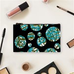 Decorative blue abstract design Cosmetic Bag (Small)  Front