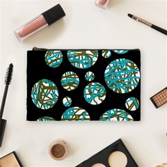 Decorative Blue Abstract Design Cosmetic Bag (medium)  by Valentinaart