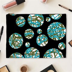 Decorative Blue Abstract Design Cosmetic Bag (xl) by Valentinaart