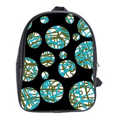 Decorative Blue Abstract Design School Bags(large)  by Valentinaart