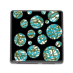 Decorative Blue Abstract Design Memory Card Reader (square) by Valentinaart