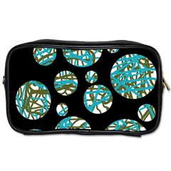 Decorative Blue Abstract Design Toiletries Bags by Valentinaart