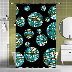 Decorative Blue Abstract Design Shower Curtain 48  X 72  (small)  by Valentinaart