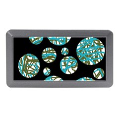 Decorative Blue Abstract Design Memory Card Reader (mini) by Valentinaart