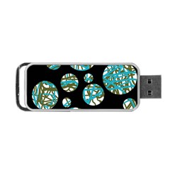 Decorative Blue Abstract Design Portable Usb Flash (two Sides) by Valentinaart