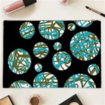 Decorative blue abstract design Cosmetic Bag (XXL)  Back