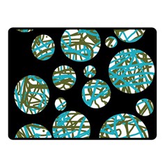 Decorative Blue Abstract Design Double Sided Fleece Blanket (small)  by Valentinaart