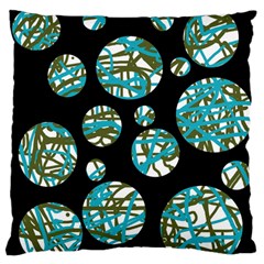 Decorative Blue Abstract Design Large Flano Cushion Case (one Side) by Valentinaart