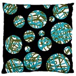 Decorative blue abstract design Large Flano Cushion Case (One Side) Front