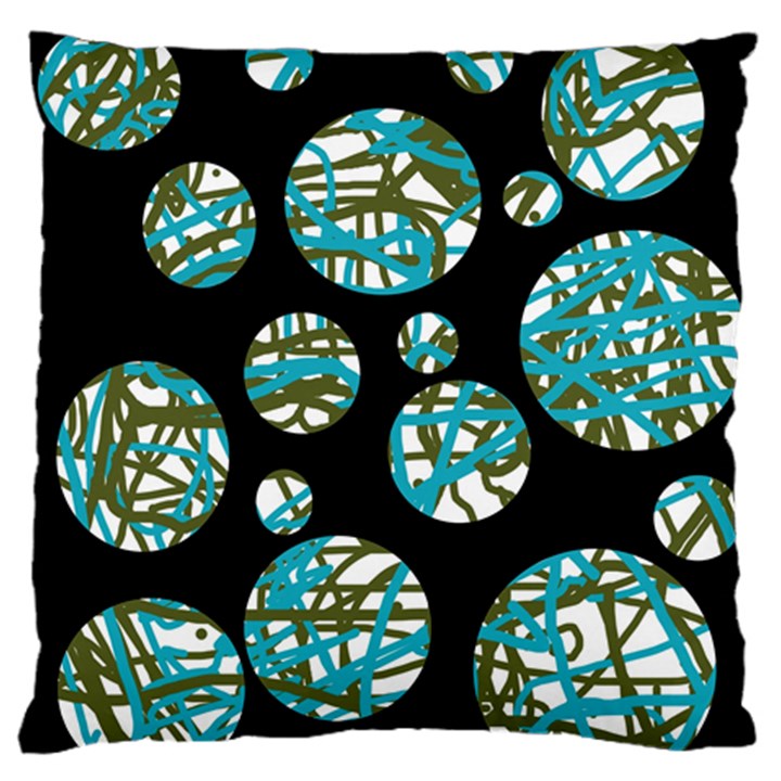 Decorative blue abstract design Large Flano Cushion Case (One Side)