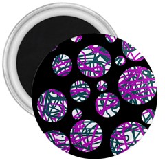 Purple Decorative Design 3  Magnets by Valentinaart