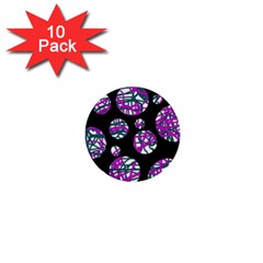 Purple Decorative Design 1  Mini Buttons (10 Pack)  by Valentinaart