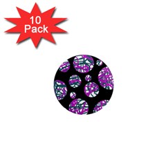 Purple Decorative Design 1  Mini Magnet (10 Pack)  by Valentinaart