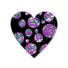 Purple Decorative Design Heart Magnet by Valentinaart