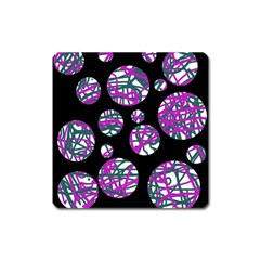 Purple Decorative Design Square Magnet by Valentinaart