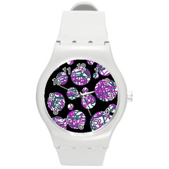 Purple Decorative Design Round Plastic Sport Watch (m) by Valentinaart