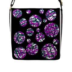 Purple Decorative Design Flap Messenger Bag (l)  by Valentinaart