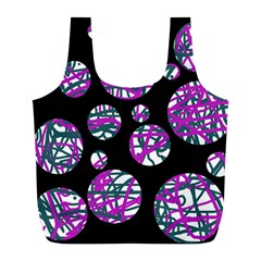 Purple Decorative Design Full Print Recycle Bags (l)  by Valentinaart