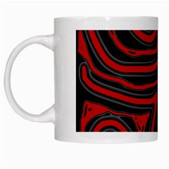 Red And Black Abstraction White Mugs by Valentinaart