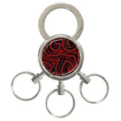 Red And Black Abstraction 3-ring Key Chains by Valentinaart