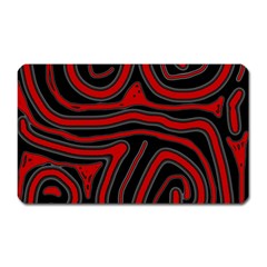 Red And Black Abstraction Magnet (rectangular) by Valentinaart