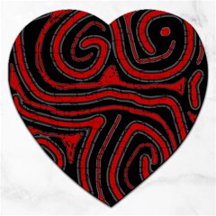 Red And Black Abstraction Jigsaw Puzzle (heart) by Valentinaart