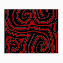 Red And Black Abstraction Small Glasses Cloth by Valentinaart