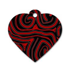 Red And Black Abstraction Dog Tag Heart (two Sides) by Valentinaart