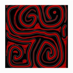 Red And Black Abstraction Medium Glasses Cloth (2-side) by Valentinaart