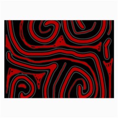 Red And Black Abstraction Large Glasses Cloth by Valentinaart