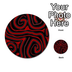 Red And Black Abstraction Multi-purpose Cards (round) 