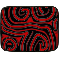 Red And Black Abstraction Fleece Blanket (mini) by Valentinaart