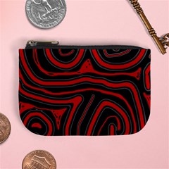 Red And Black Abstraction Mini Coin Purses by Valentinaart