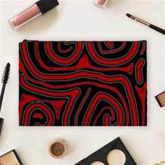 Red And Black Abstraction Cosmetic Bag (large)  by Valentinaart