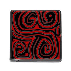 Red And Black Abstraction Memory Card Reader (square) by Valentinaart