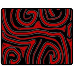 Red And Black Abstraction Fleece Blanket (medium)  by Valentinaart