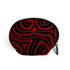 Red And Black Abstraction Accessory Pouches (small)  by Valentinaart