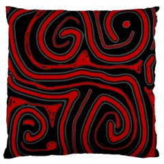 Red And Black Abstraction Large Flano Cushion Case (two Sides) by Valentinaart