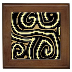 Brown Elegant Abstraction Framed Tiles by Valentinaart