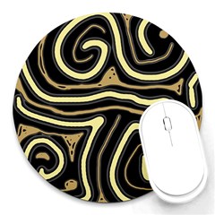 Brown Elegant Abstraction Round Mousepads by Valentinaart