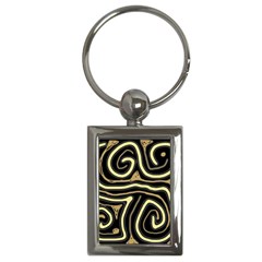 Brown Elegant Abstraction Key Chains (rectangle)  by Valentinaart