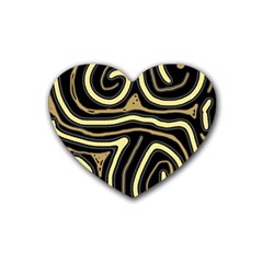 Brown Elegant Abstraction Heart Coaster (4 Pack)  by Valentinaart