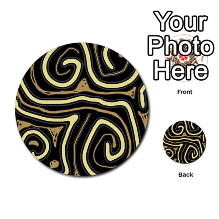 Brown elegant abstraction Multi-purpose Cards (Round) 