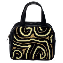 Brown Elegant Abstraction Classic Handbags (one Side) by Valentinaart