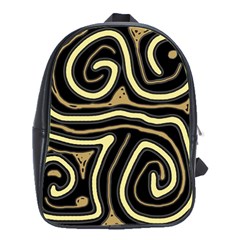 Brown Elegant Abstraction School Bags(large)  by Valentinaart