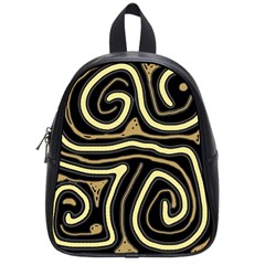 Brown Elegant Abstraction School Bags (small)  by Valentinaart