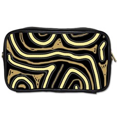 Brown Elegant Abstraction Toiletries Bags 2-side by Valentinaart